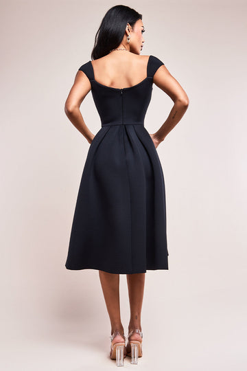 Scuba Foam Skater Midi Dress Goddiva